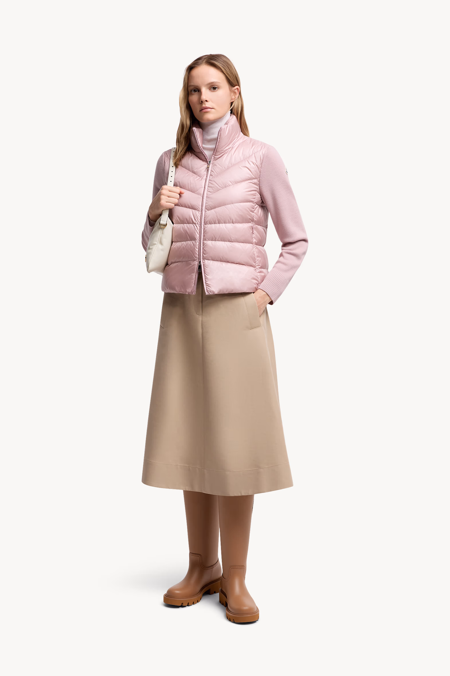 Padded Wool Cardigan Women Pink Moncler 0